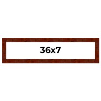 36x7 Walnut Brown Veneer Real Wood Picture Frame Width 1.75 inches | Interior Frame Depth 0.5