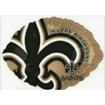 18" NEW ORLEANS SAINTS Happy Birthday Football Balloon • Party Supplies Decorations Foil Mylar Balloon