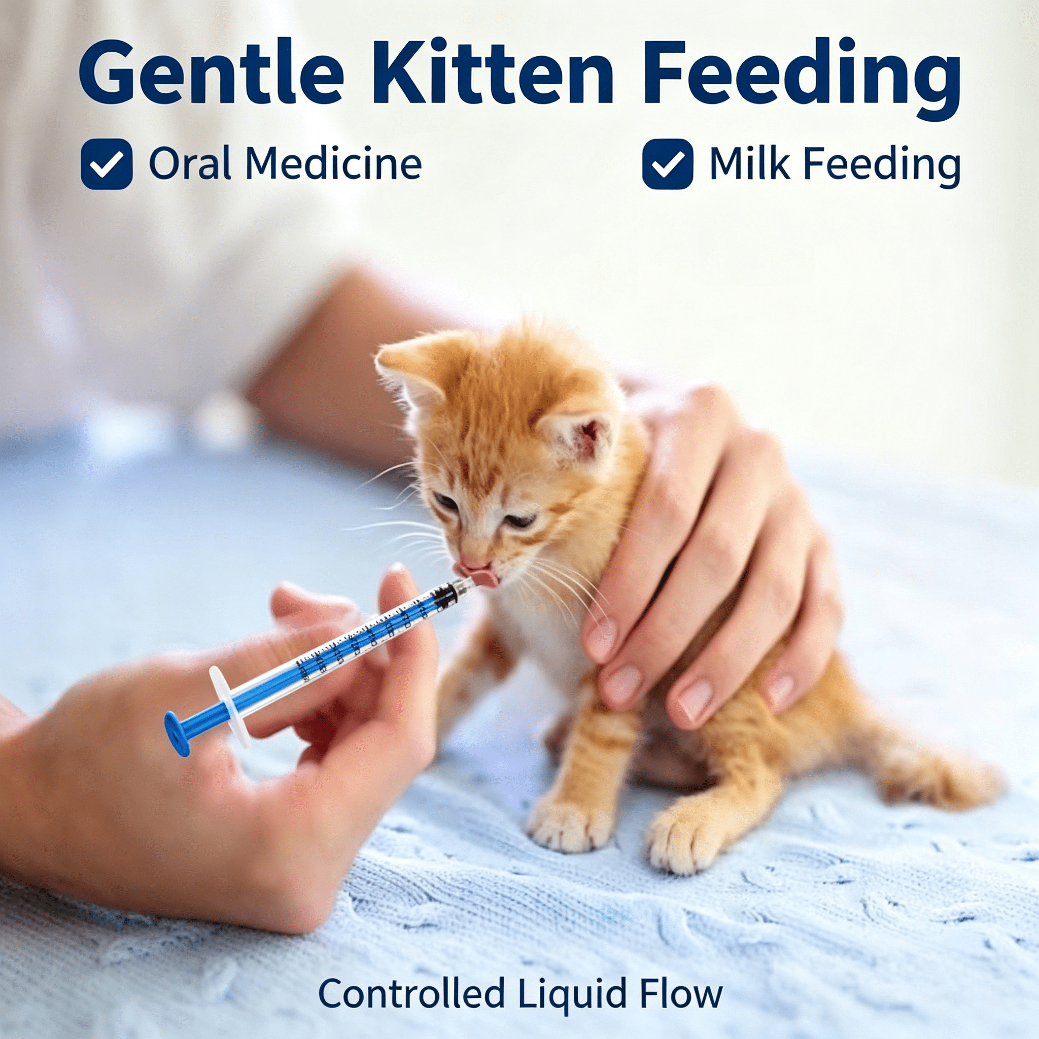 1ml Luer Slip Oral Syringe with Caps, Accurate Liquid Dispenser for Pet Medicine & Feeding