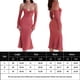 thumbnail image 2 of Vestido Largo Con Tirantes Vestido halter con manga y hombros descubiertos Traje clubwear (Rojo sandía S) Ygjytge para Mujer Melon rojo T M, 2 of 9