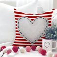 thumbnail image 2 of Valentines Day Pillow Covers 20x20 inch Set of 4 for Valentines Decor Red White Stripes Dots Love Heart Valentines Day Throw Pillows Decorative Cushion Cases Valentine Decorations, 2 of 6
