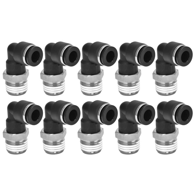 10Pcs Pneumatic Connectors L Shape Right Angle External Thread Quick Pipe Fittings Compressor Accessories