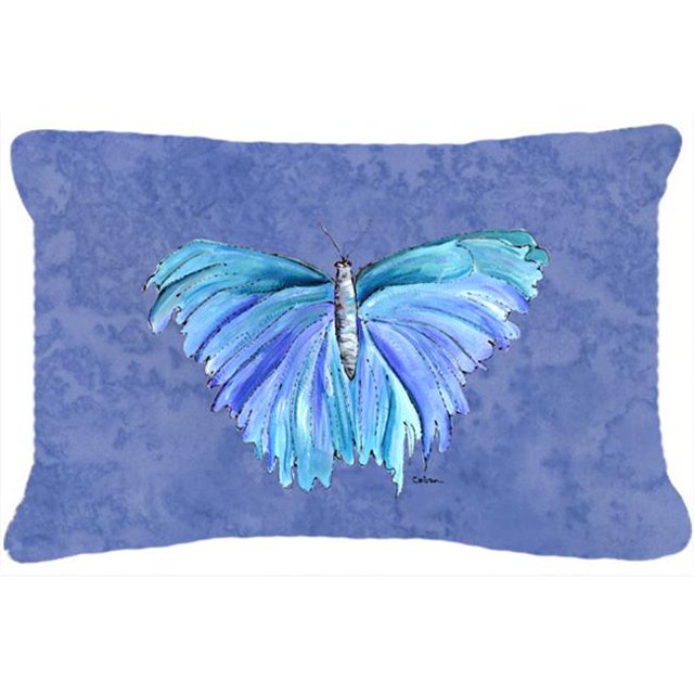 12 x 16 In. Butterfly on Slate Blue Indoor & Outdoor Fabric Decorative Pillow