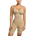 thumbnail image 3 of ToBeInStyle Women's Full Body Slimming Bodysuit Shapers - Mid-Thigh Shorts - Beige, 3 of 6