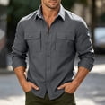 thumbnail image 2 of Kezqiaxn Mens Button Down Shirt Quick Drying Long Sleeve Breathable Work Shirts with Pockets Plus Size Fashion Mens Clothes, 2 of 9
