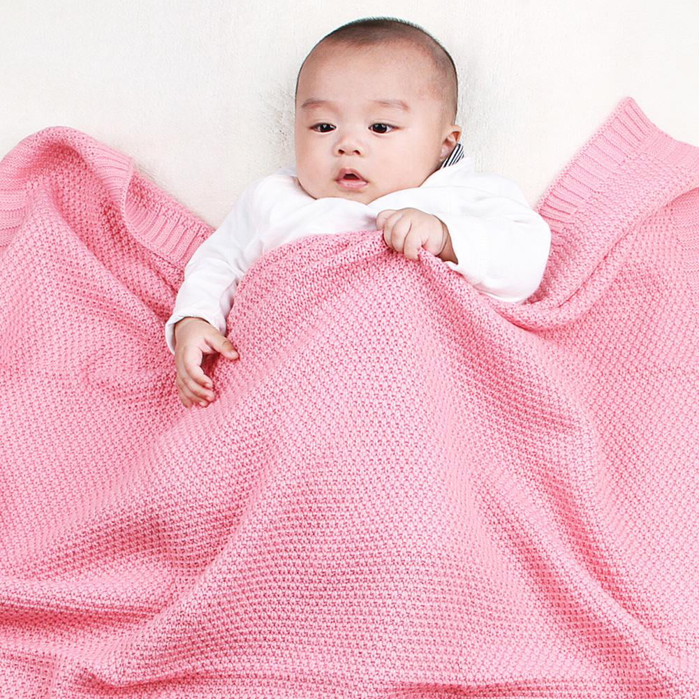 Baby Blanket Knitted Newborn Infant Swaddle Wrap Soft Toddler Sofa Bed Rug Quilt 