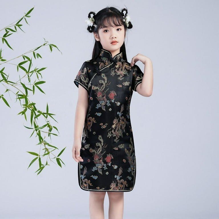 TIREOW Cheongsam Dress for Girls Qipao Retro Short Sleeve Bodycon Mandarin Collar Side Slit Chinese Floral Print Dragon Dress - Walmart.com TIREOW Cheongsam Dress for Girls Qipao Retro Short Sleeve Bodycon Mandarin Collar Side Slit Chinese Floral Print Dragon Dress - Walmart.com