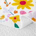 thumbnail image 5 of meiyoeat Spring Garden Flower Twin Quilt Set for Girls, Colorful Cartoon Floral Twin Coverlet Set, 2 Pieces, 5 of 7