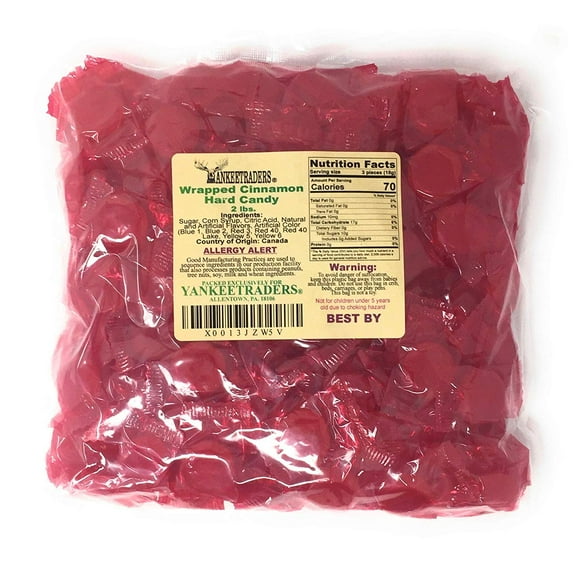 YANKEETRADERS Brand, Wrapped Cinnamon Hard Candy - 2 lbs.