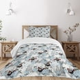 thumbnail image 3 of Ambesonne Owls Quilted Bedspread Set 2 Pcs, Winter Snow Xmas Doodle, Twin Size, Multicolor, 3 of 6