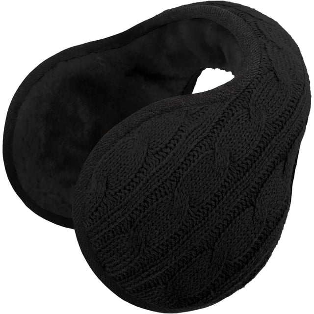 Orejeras de Punto para Mujer de Invierno, Orejeras de Lana para Clima frío, Calentadores de oídos Plegables, Ajustables detrás de la Cabeza