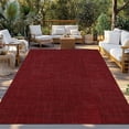 thumbnail image 2 of Vintage Dark Red Outdoor Rug 5x8 Ft - Reversible Patio Rug Outdoor Camping Rugs, Farmhouse Retro Solid Color Linen Texture Indoor Outdoor Area Rugs, Non-Slip Outdoor Carpet Runner for Deck/Porch, 2 of 8