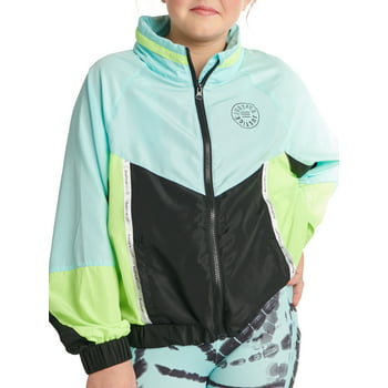 Justice Girls Colorblocked Full-Zip Windbreaker Jacket