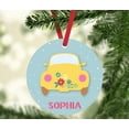 thumbnail image 2 of Koyal Wholesale Personalized  Metal Christmas Ornament, Hippie 1970s VW Yellow Bug, 1-Pack, 2 of 3