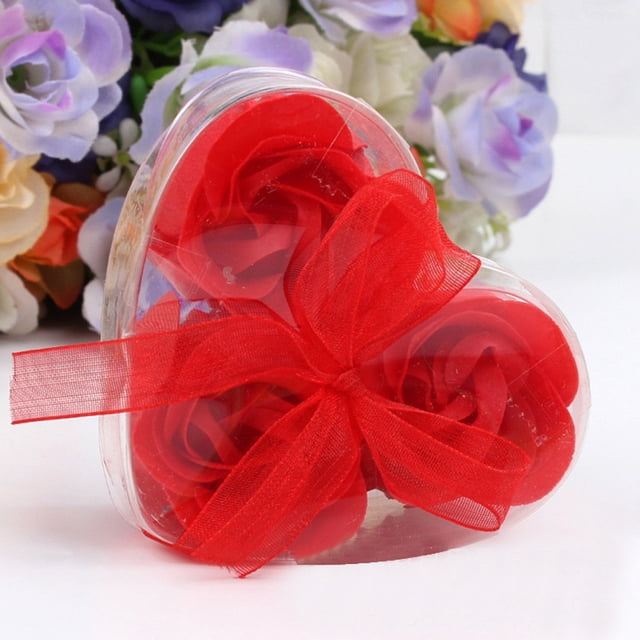 Set de regalo de 3 flores artificiales, flores falsas, flores artificiales para mujer, jabón corporal de baño con aroma a rosa, regalo para fiesta de boda, jabón de flores de papel.