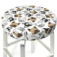thumbnail image 3 of Gukieu French Bulldog3 Print Round Chair Cover, Dust-proof and Non-slip Bar Chair Protective Cover, Suitable for Bars, Restaurants, Offices-12 inch, 3 of 7