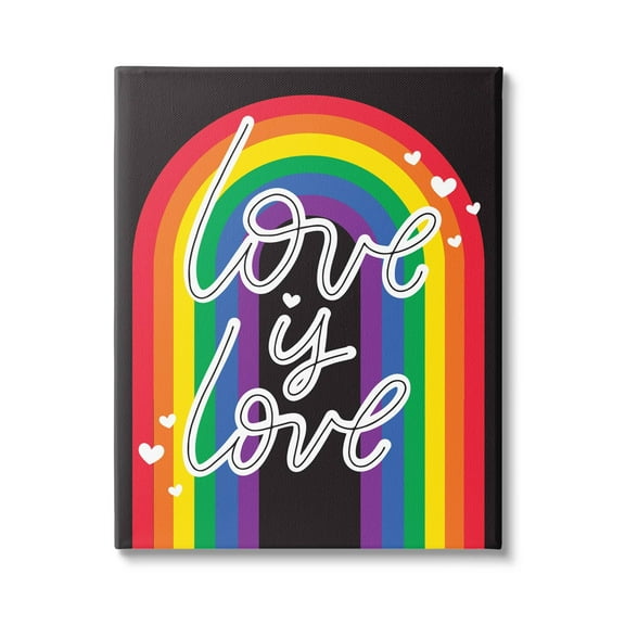 Stupell Industries Love LGBTQ Pride Rainbow Holiday Painting Gallery Wrapped Canvas Print Wall Art