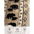 thumbnail image 6 of Sheer Curtains 54 Inch Length, Farmhouse Bear Semi Sheer Curtains Light Filtering Window Treatment, Country Vintage Animals Paw Print Brown Privacy Voile Drapes for Living Room Bedroom 52x54 Inch, 6 of 7