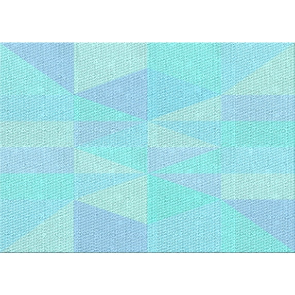 Ahgly Company Machine Washable Indoor Rectangle Transitional Blue Diamond Blue Area Rugs, 2' x 4'