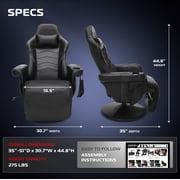 RESPAWN 900 Console Gaming Recliner with Footrest and Lumbar Support - Comfortable Ergonomic Gaming Chair with Headrest, No Wheels, Reclining, Heavy Duty, Racing Style Video Game Chairs - Black