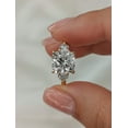 thumbnail image 3 of SOLITAIRE JEWELS 3.1Ct Cushion Moissanite Diamond 3 Stones Engagement Solitaire Ring for Women Solid 18k Yellow Gold, 18k Yellow Gold Solitaire Ring, 3 of 7