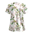 thumbnail image 4 of COMVALUE Cozy Fit Plus Size Scrub Shirts Medical Uniforms Tops Print Scrubs with Design (White, XXL), 4 of 7