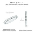 thumbnail image 5 of Rosec Jewels Round Shape Moissanite Half Eternity Ring, Moissanite Semi Eternity Ring for Women, Bar Set Moissanite Ring, 14K White Gold, US 8.50, 5 of 8