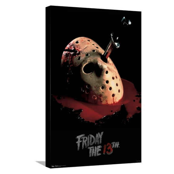 Friday The 13th - Bleeding Mask Canvas Wall Poster, 14.725" x 22.375"