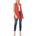 thumbnail image 4 of Women's Sleeveless Long Body Open Draped Front Solid Cardigan Vest S-3XL, 4 of 4