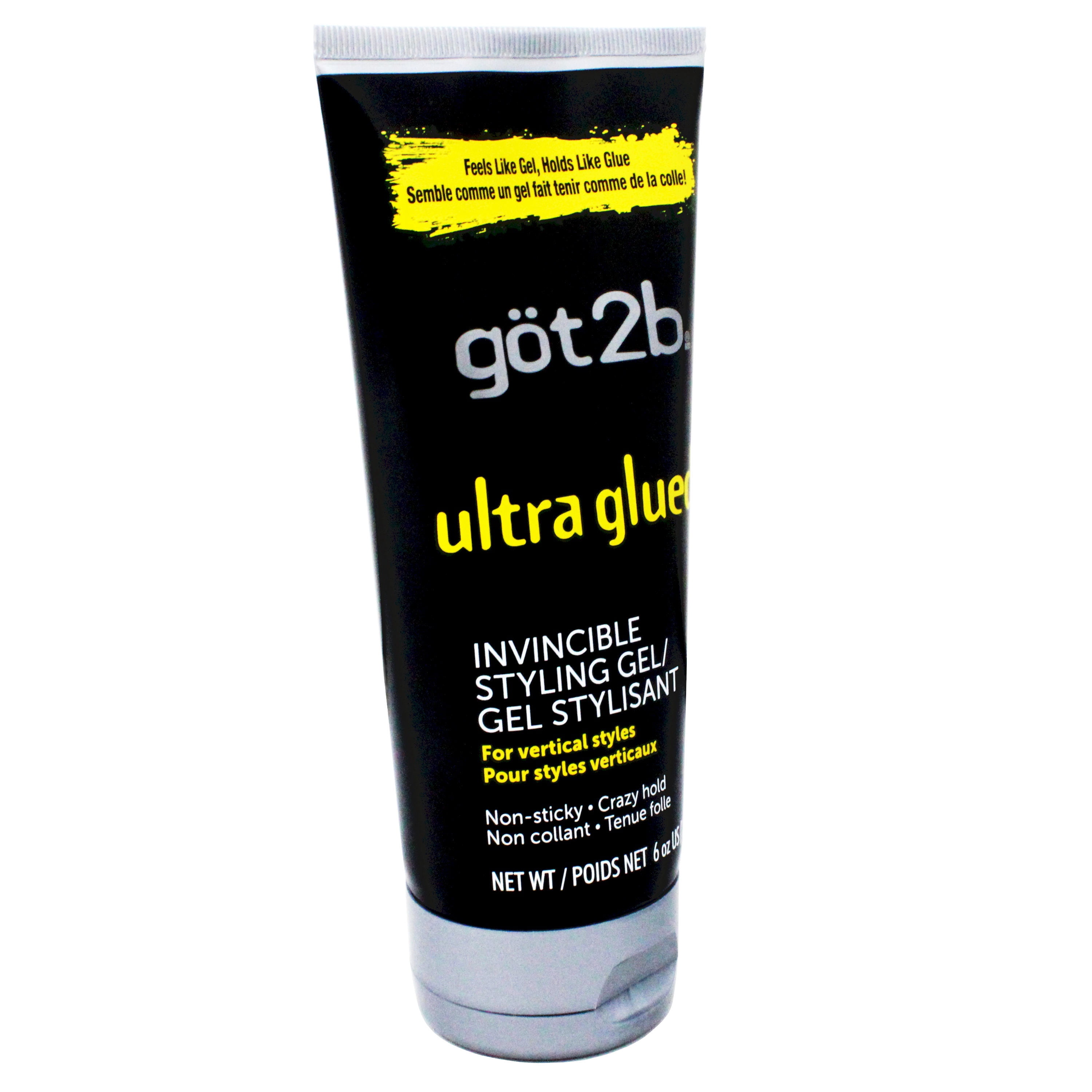 got2b Ultra Glued Invincible Styling Hair Gel, Extra Strong Hold for Men & Women, 6 oz