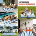 thumbnail image 4 of Blue Striped Outdoor Rug for Patio/Deck/Porch, Non-Slip Large Area Rug 3 x 5 Ft, Navy Ombre Sky White Geometric Ocean Indoor Outdoor Rugs Washable Area Rugs, Reversible Camping Rug Carpet Runner, 4 of 8