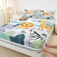 thumbnail image 4 of Erosebridal Lion Monstera Queen 4-Piece Tropical Zoo Animal Sheet Set, 4 of 6