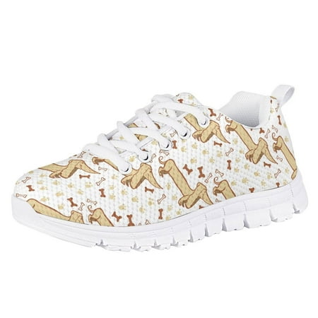 Pzuqiu Dachshund Girls Sneakers Size 13 Kids Tennis Shoes Lightweight Walking Shoes Comfortable Running Shoes Lace Up Sports Shoes