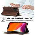 thumbnail image 3 of Case for iPhone 12 / iPhone 12 Pro, PU Leather Wallet Folio Flip Magnetic Buckle Slim Back Cover Built-in Card Holder Slot and Stand for iPhone 12 / iPhone 12 Pro 6.1 Inch (Brown), 3 of 14