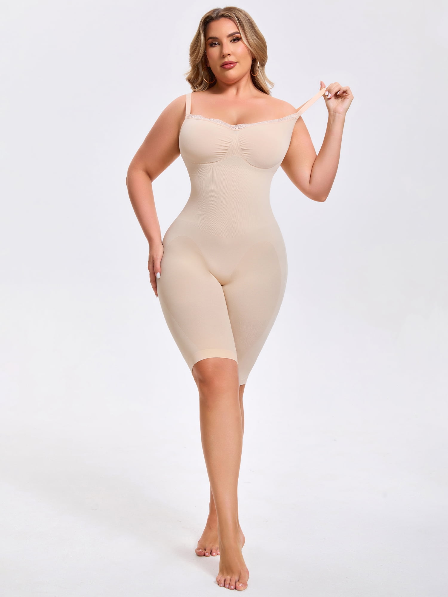 DARING DIVA Women's Sleeveless Shapewear Bodysuits Tummy Control Bodyshaper 2XL Beige