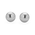 thumbnail image 2 of Bling Jewelry Womens Classic Light Grey Simulated Pearl Drop Ball Earrings in  Sterling Silver, 2 of 6