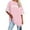 Pink, variant on Women Casual T Shirt Casual Striped Color Block Print Short Sleeve Round Neck Lightweight Tee Top Daily Wear,size S