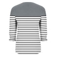 thumbnail image 5 of cocolona Womens Summer V Neck 3/4 Sleeve Tops Dressy Casual Blouses Fashion Casual Loose Striped Print T-shirts Trendy Tops 2025, 5 of 7