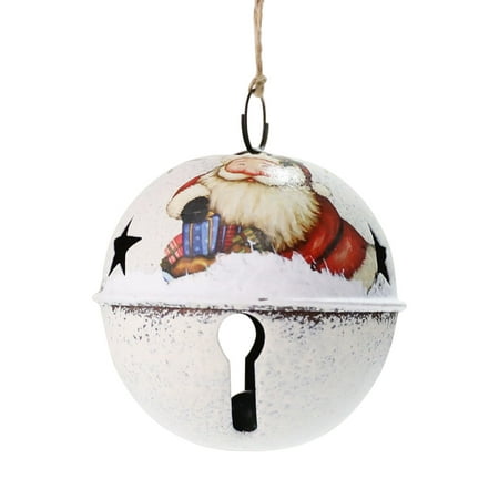 

Chueow Wrought Iron Bell Tree Santa Claus Snowman Hanging Bells Jingle Pendant Party Decoration
