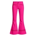 thumbnail image 5 of Glisme Girl'S Uniform Pant Back To School Elastic Waist Leggings Straight Leg Solid Color Flare Trousers 5-6 Years Hot Pink, 5 of 5