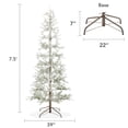 thumbnail image 6 of 7.5FT Pre-Lit Sparse Flocked Pine Artificial Holiday Christmas Tree, Warm White and Multicolor LED Lights with Sturdy Metal Stand, 6 of 7