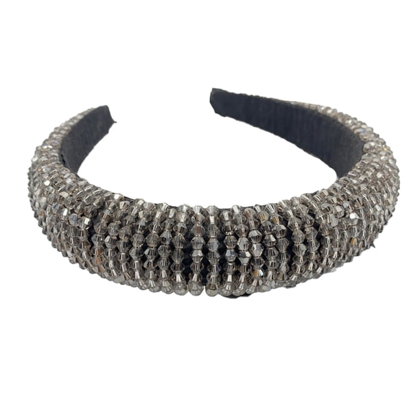 Minnieouse Diademas con cuentas de cristal, diamantes de imitación flexibles, tocados de moda para el cabello para mujer, accesorios de colores brillantes Accesorio para el cabello Gris-plata Minnieouse AP010971-07B