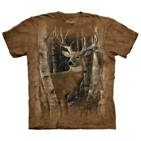 Adult Brown Tee T-shirt - Brown Cotton Birchwood Buck Design Novelty Parody Adult T-Shirt