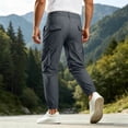 thumbnail image 4 of Men's Cargo Work Hiking Pants Lightweight Water Resistant Quick Dry Golf Pants Fishing Travel Camping Outdoor Breathable Multi Pockets Big and Tall Size S-3XL Gray, 4 of 7