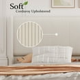 thumbnail image 4 of EDTara Full/Queen Corduroy Upholstered Bed Frame, Wingback Headboard, Wooden Slats, No Box Spring Required, Easy Assembly, 4 of 8