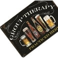 thumbnail image 6 of Bar Wall Decor Beer Signs Metal Tin Sign For Patio Backyard And Pool，Group Therapy Practiced Here Small Personalized Vintage Signs For Home Decor Art Outdoor Decorations 8x12 Inch, 6 of 7