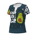 thumbnail image 2 of Naloa Avocado in Space1 Print T-Shirts Short Sleeve V Neck Tees for Women Fashion Tops Trendy Lightweight Soft Casual Summer Outfits Clothes, 2 of 5