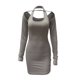 thumbnail image 2 of Vestidos de fiesta elegantes Gibobby vestido de moda con cuello halter de manga larga para mujer corto, 2 of 4