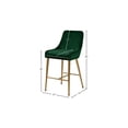 thumbnail image 3 of Natural Beauty Modern, Contemporary Velvet Upholstered Counter Stool with Polished Gold Metal Legs, Set of 2, 23" W x 21" D x 40" H, Ideal for Bar and Pub Height Tables, 3 of 6