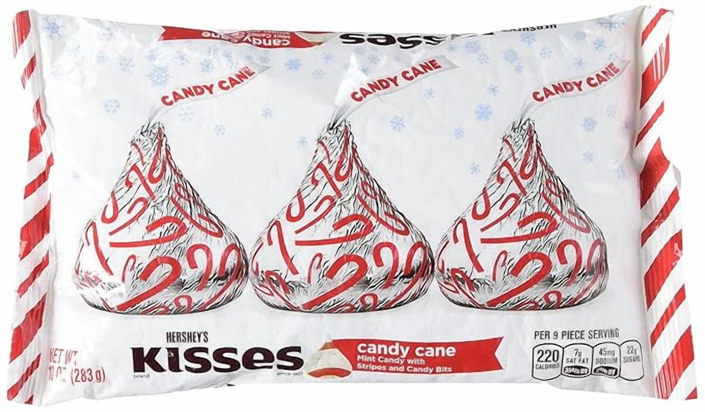 Hersheys Kisses With Candy Cane Flavored White Chocolate Candy, 10 oz Bag (Pack of 3)